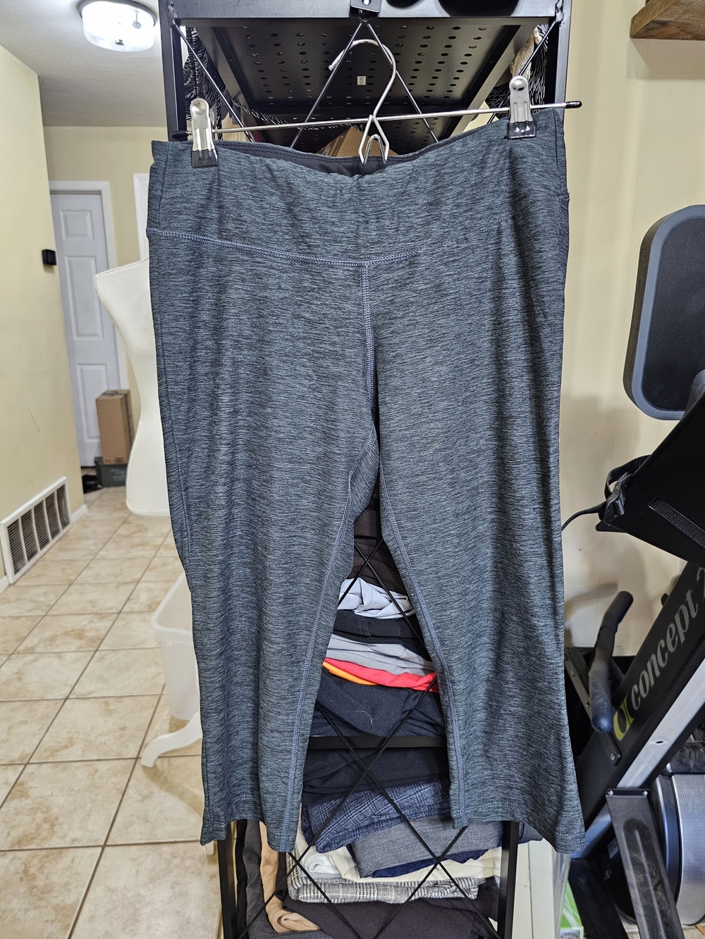 New Balance Black and Heather Gray Workout Capris